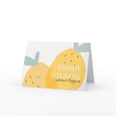 Elegant Cute Bright Yellow Lemon Fruity Citrus  Thank You Card