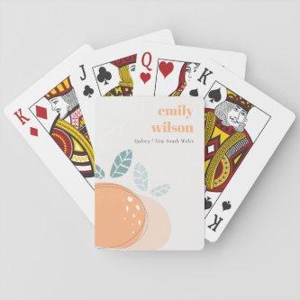 Elegant Cute Orange Abstract Bold Fruity Citrus Playing Cards