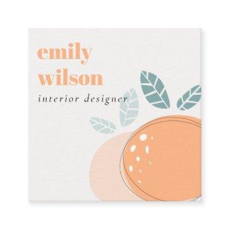 Elegant Cute Orange Abstract Bold Fruity Citrus Square