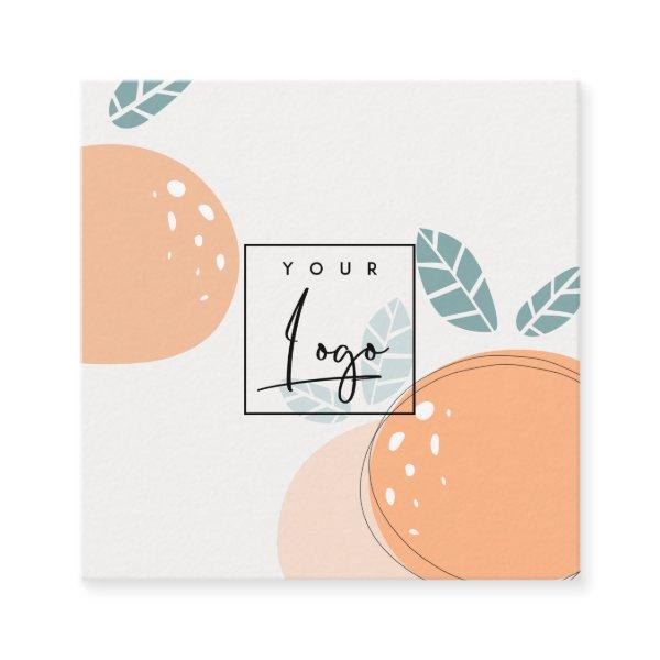 Elegant Cute Orange Abstract Fruity Citrus Logo  Square