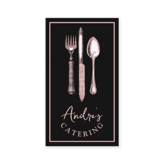 Elegant Cutlery Utensils Logo Catering Black