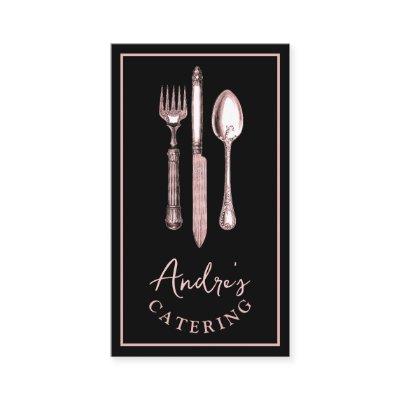 Elegant Cutlery Utensils Logo Catering Black