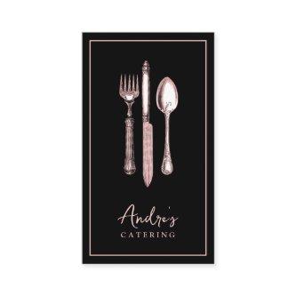 Elegant Cutlery Utensils Logo Catering Black
