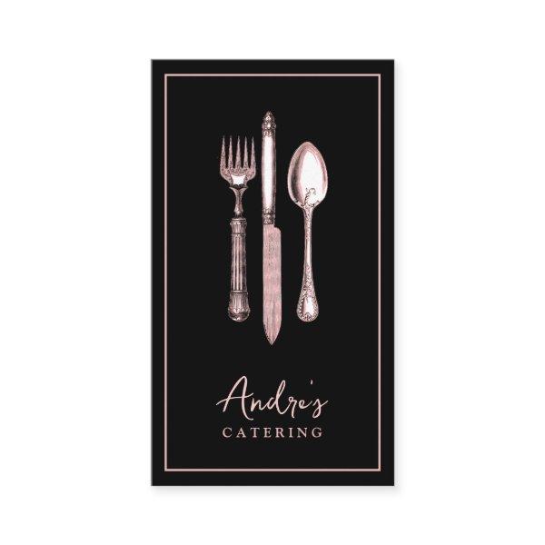 Elegant Cutlery Utensils Logo Catering Black