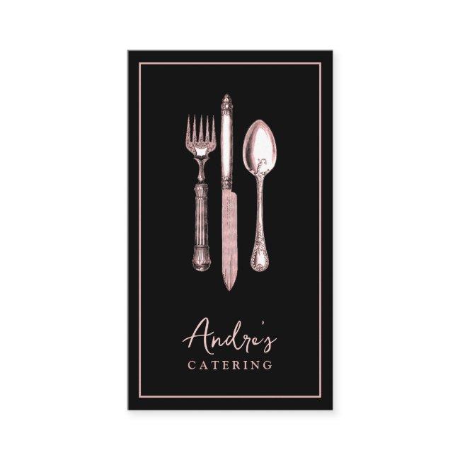 Elegant Cutlery Utensils Logo Catering Black