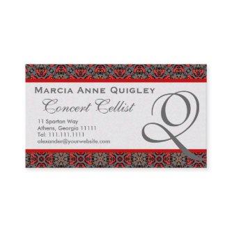 Elegant Damask Monogram Q