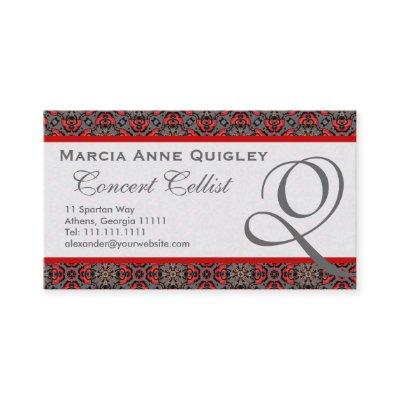Elegant Damask Monogram Q