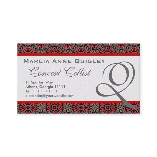 Elegant Damask Monogram Q