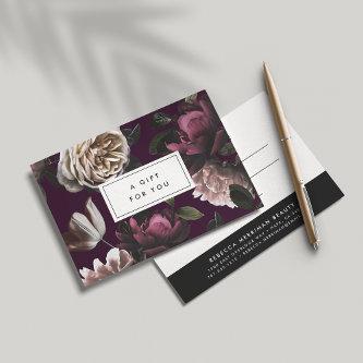 Elegant Dark Floral on Plum | Gift Certificate