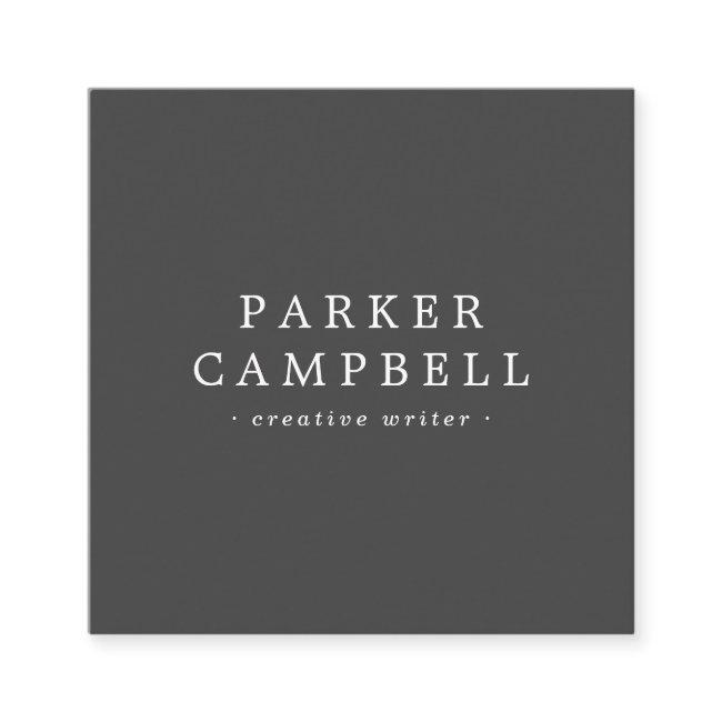 Elegant dark gray and white minimalist square
