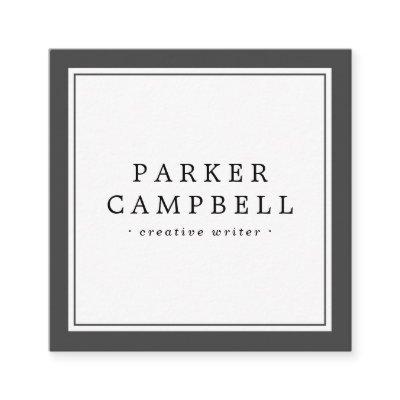 Elegant dark gray border professional minimalist square