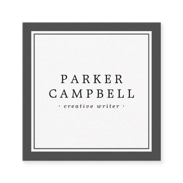 Elegant dark gray border professional minimalist square
