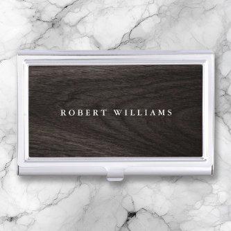 Elegant dark oak wood grain stylish  case