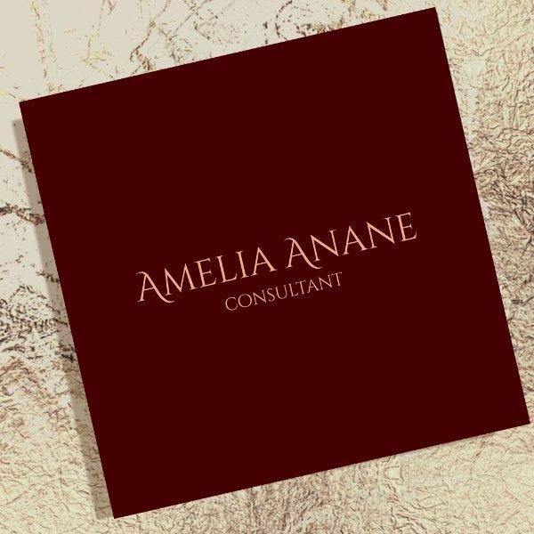 Elegant Dark Red & Blush Pink Typography  Square