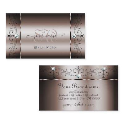 Elegant Dark Rose Gold Squiggled Jewels Monogram