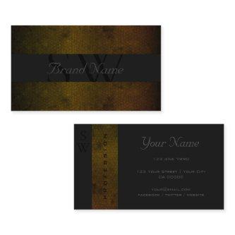 Elegant Dark Yellow Black and Gray Colors Initials