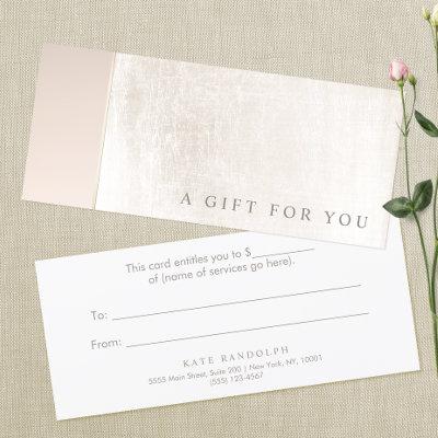 Elegant Day Spa Pink Marble Salon Gift Certificate