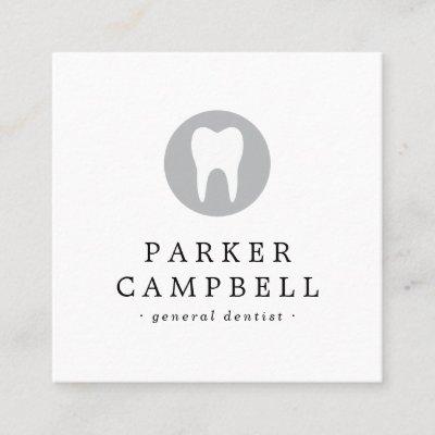 Elegant dentist dental tooth logo minimalist white square