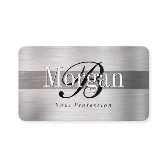 Elegant DIY Monogram Name, Lt & Dk Brushed Steel 2
