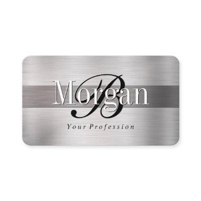 Elegant DIY Monogram Name, Lt & Dk Brushed Steel 2