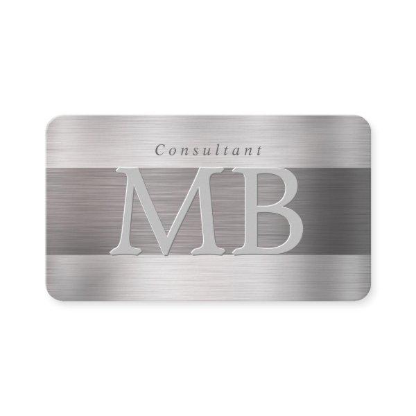 Elegant DIY Monogram Name Lt & Dk Brushed Steel V2
