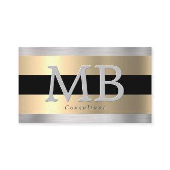 Elegant DIY Monogram, Yel Gold Brushed Steel Black