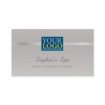 Elegant DIY Your Logo Business Name Brushed Silver