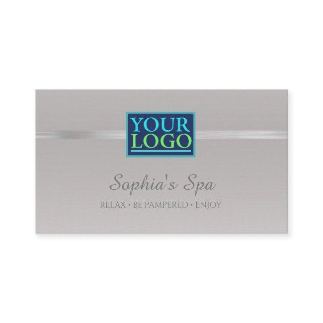 Elegant DIY Your Logo Business Name Brushed Silver