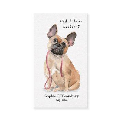 Elegant dog sitter watercolor bulldog