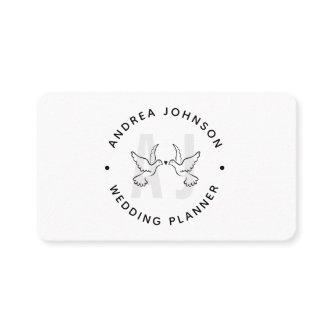 Elegant Doves Love Birds Logo Monogram Wedding