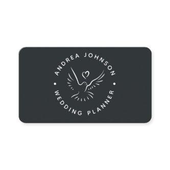Elegant Doves Love Wedding Event Planner Dark Gray
