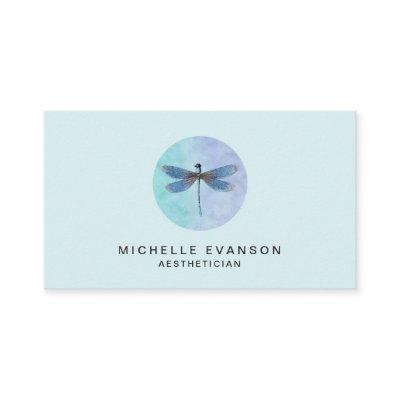Elegant Dragonfly Logo Light Blue Watercolor