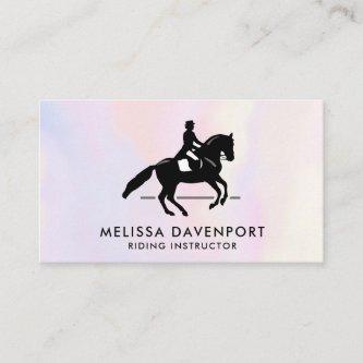 Elegant Dressage Rider on a Watercolor Background