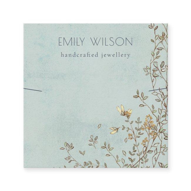 Elegant Dusky Floral Aqua Band Necklace Display Square