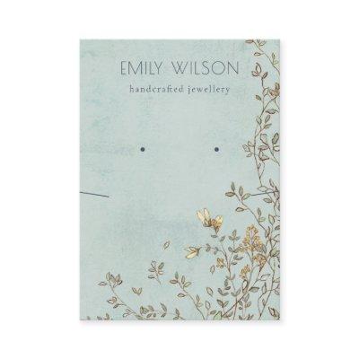 Elegant Dusky Floral Aqua Earring Necklace Display