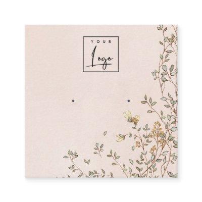 Elegant Dusky Floral Blush Logo Earring Display Square