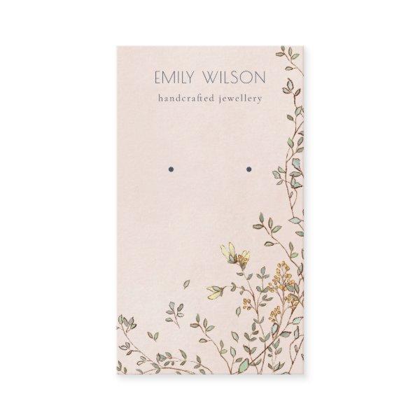 Elegant Dusky Floral Blush Stud Earring Display
