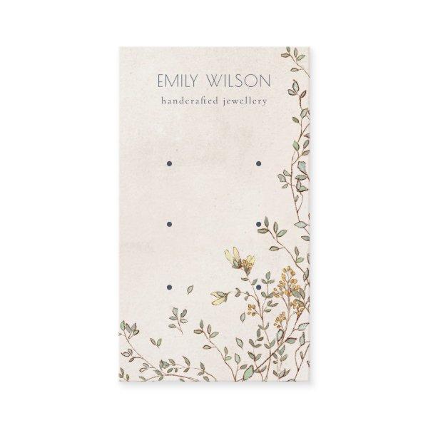 Elegant Dusky Floral Vine 3 Stud Earring Display