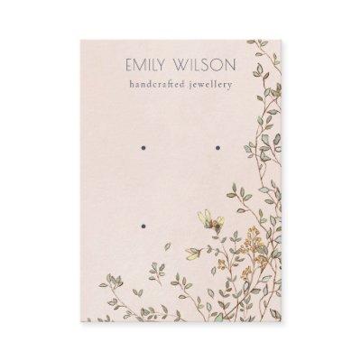 Elegant Dusky Floral Vine Blush 2 Earring Display