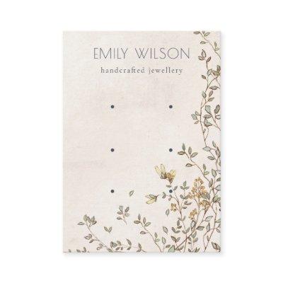 Elegant Dusky Floral Vine Ivory 3 Earring Display
