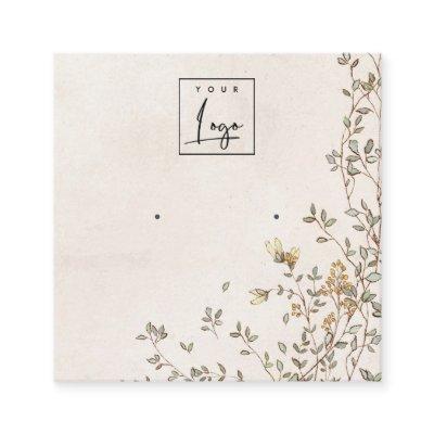 Elegant Dusky Floral Vine Logo Earring Display Square