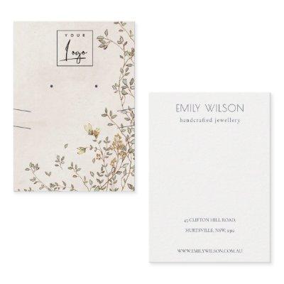 Elegant Dusky Floral Vine Logo Earring Necklace