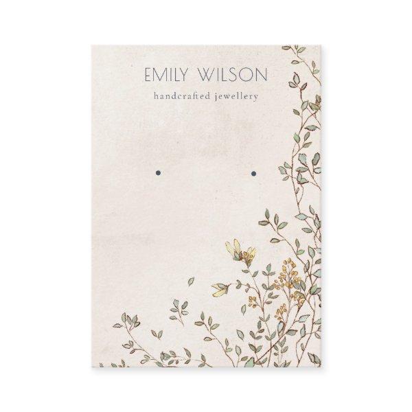 Elegant Dusky Floral Vine Stud Earring Display