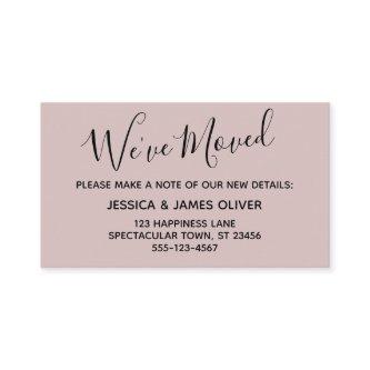 Elegant, Dusty Rose Typography "We've Moved" Card