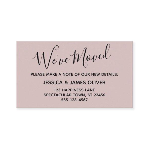 Elegant, Dusty Rose Typography "We've Moved" Card