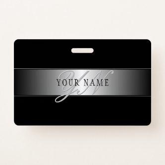 Elegant Editable Monogram Script Writing | Black Badge