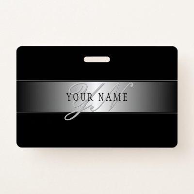 Elegant Editable Monogram Script Writing | Black Badge