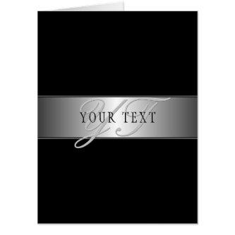 Elegant Editable Monogram Script Writing | Black Card
