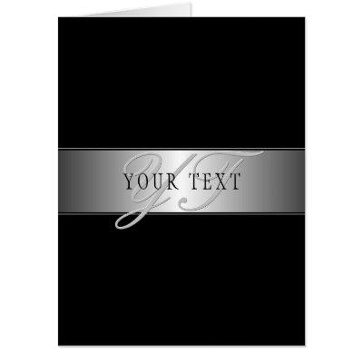 Elegant Editable Monogram Script Writing | Black Card