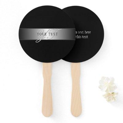 Elegant Editable Monogram Script Writing | Black Hand Fan